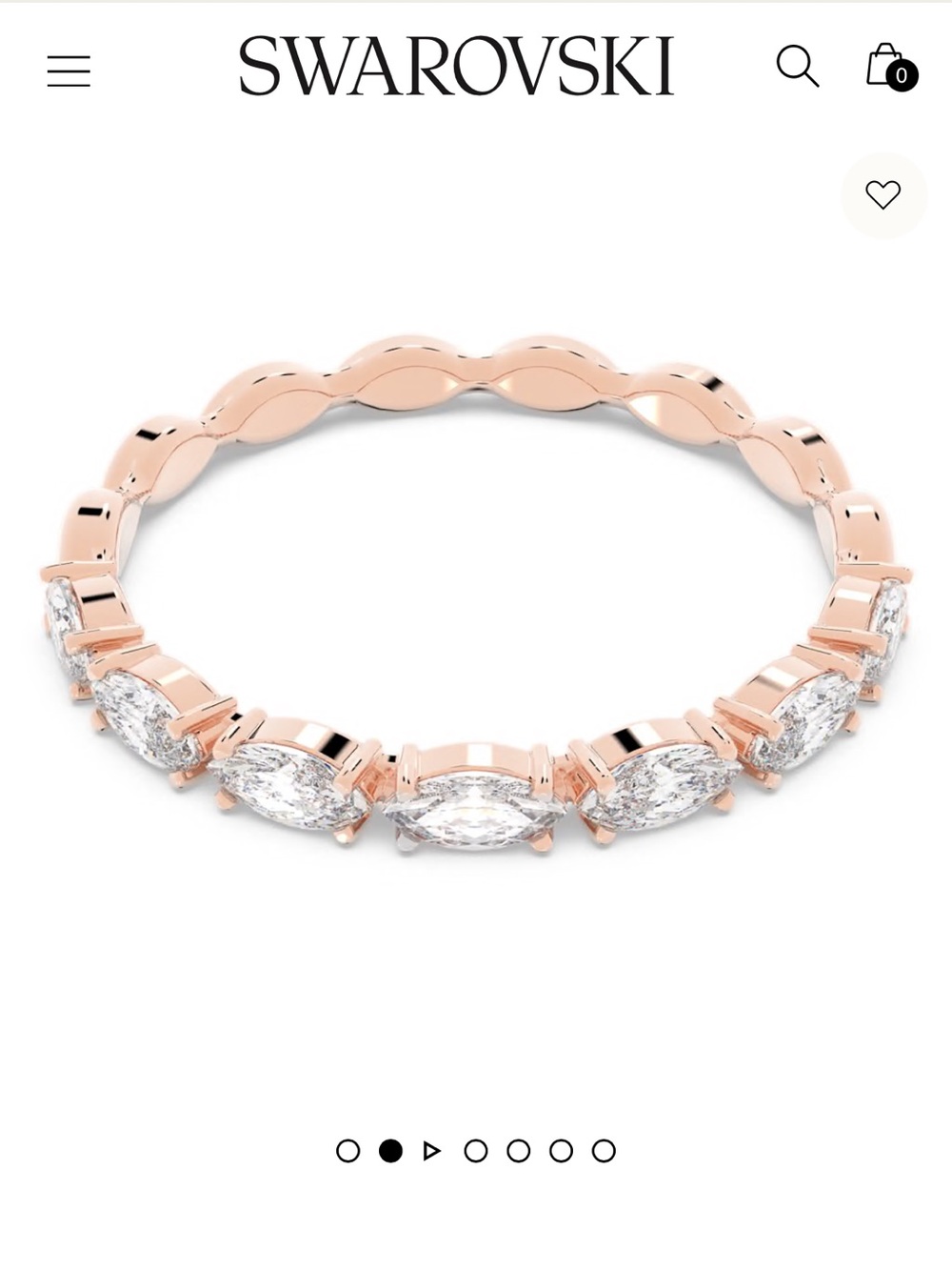 Swarovski Rose Gold-Tone Marquise Crystal Ring
